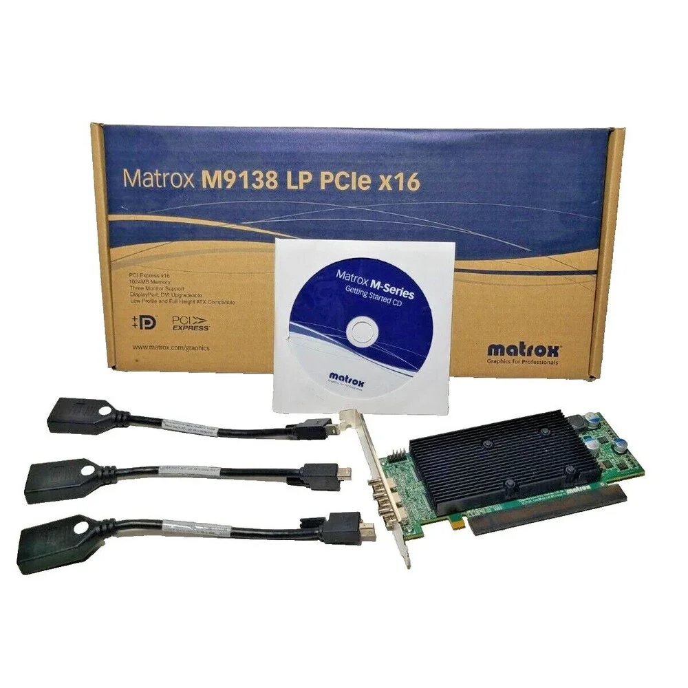 Matrox M9138-E1024LAF Graphic Display Card 1gig w/Box M9138 Low-Profile PCIe x16